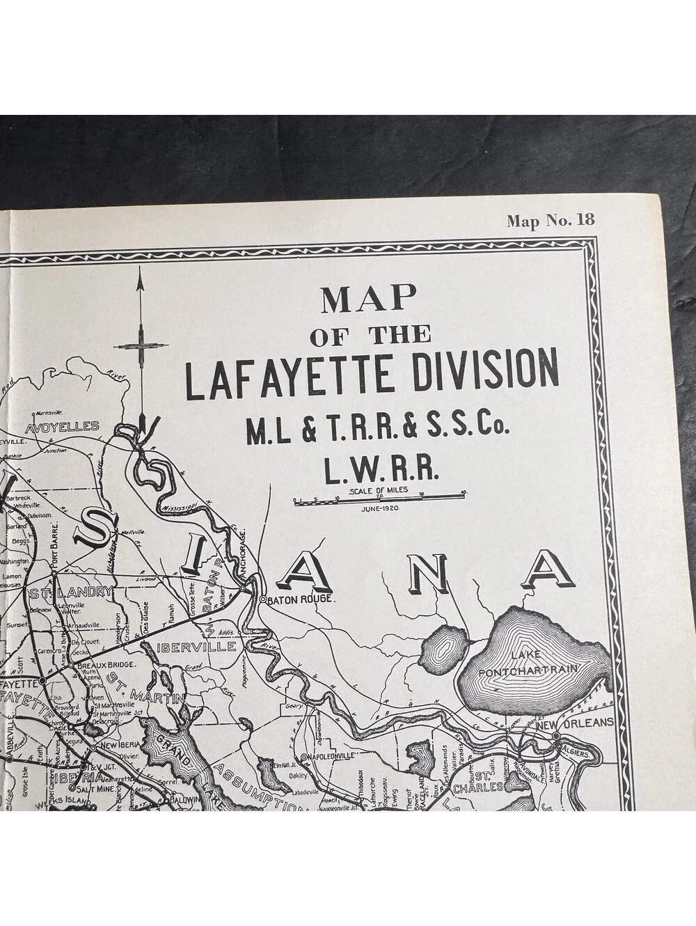 Vtg Southern Pacific Railroad Map 17 & 18 Victoria Lafayette Division Locomotive